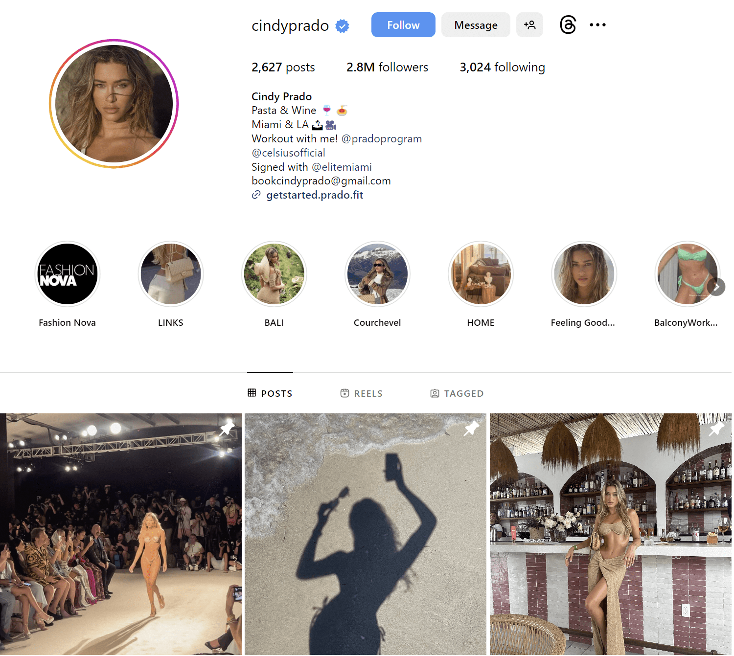 Cindy Prado Instagram Profile