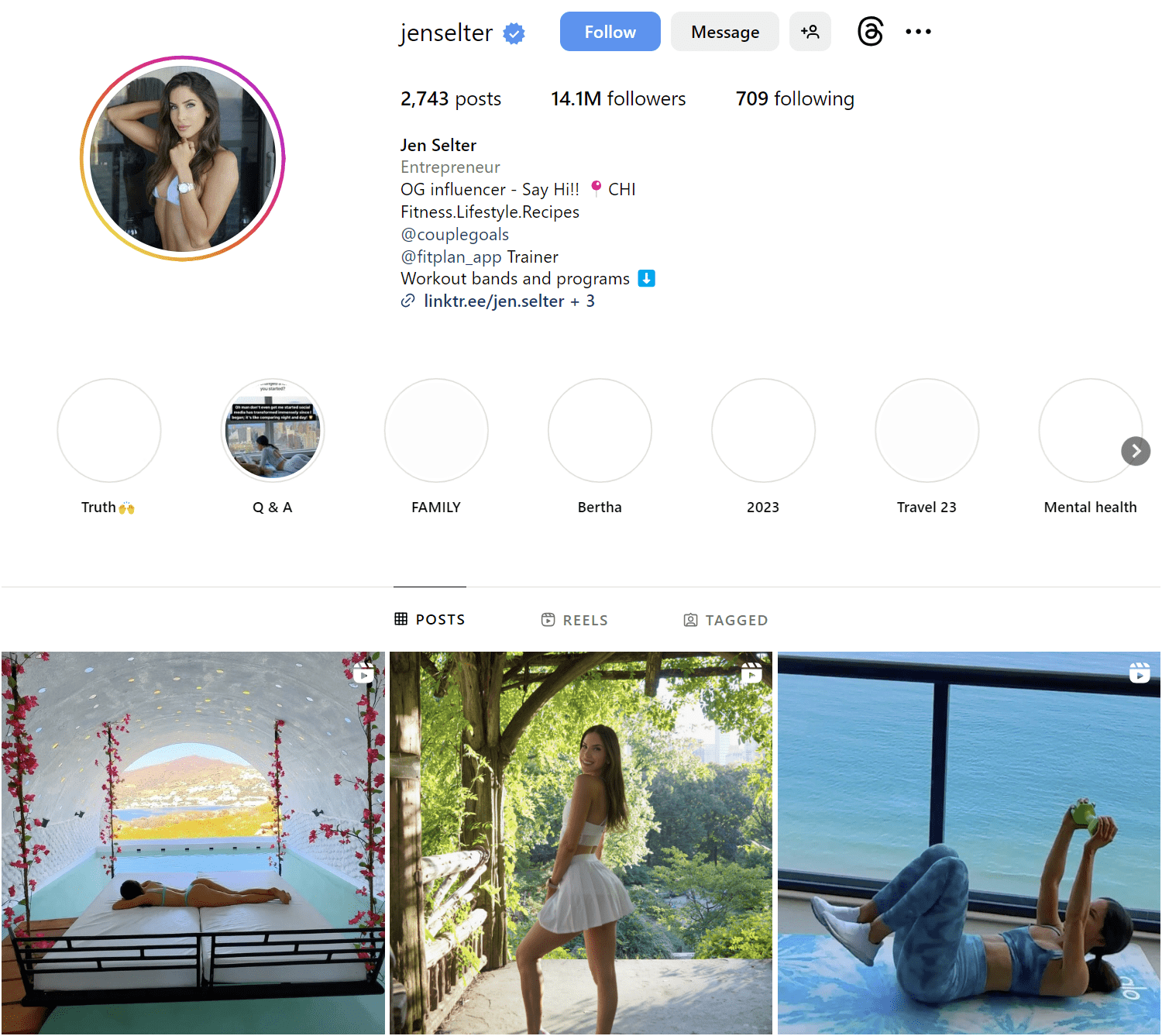 Jen Selter Instagram Profile