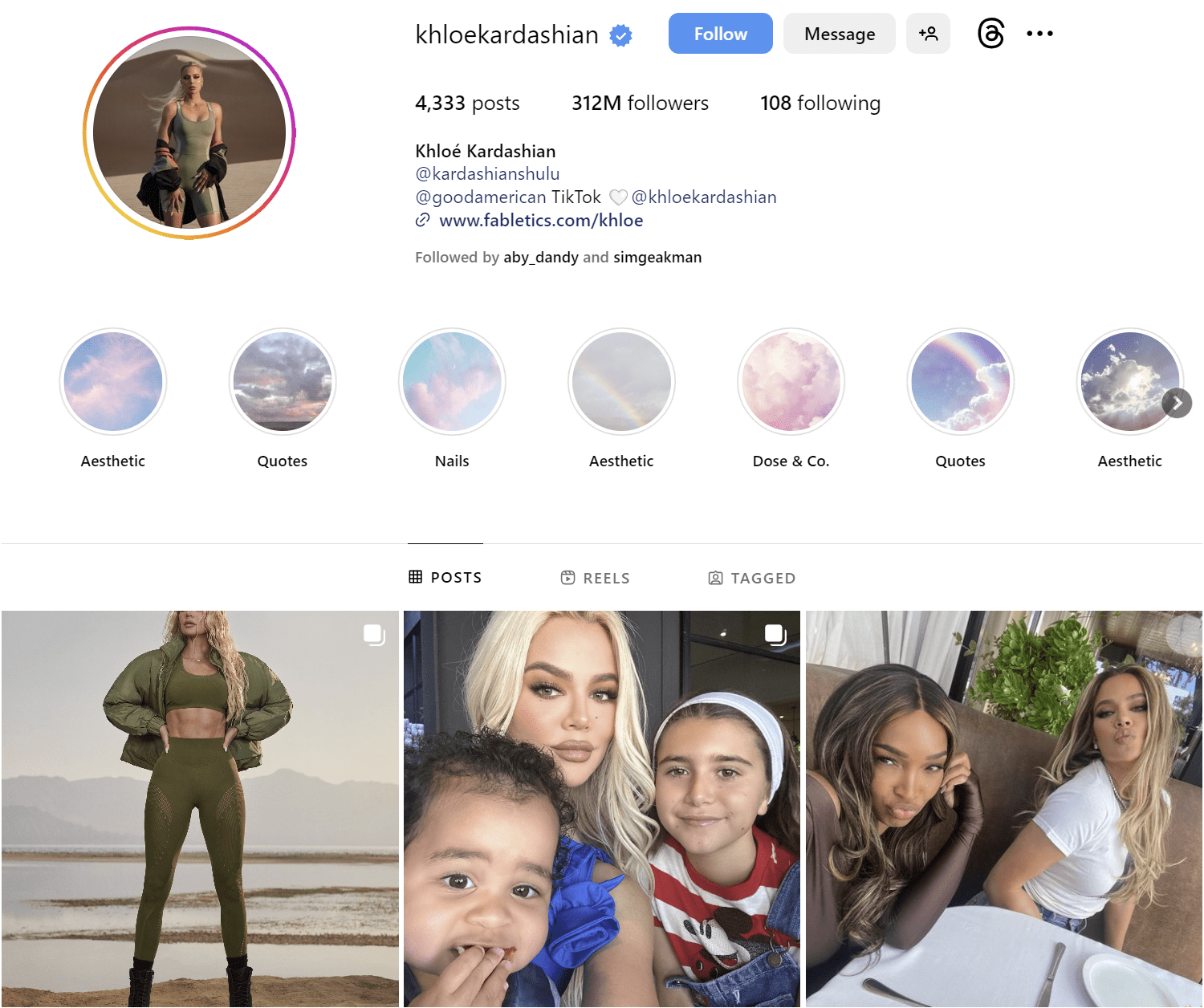 Khloe Kardashian Instagram Profile