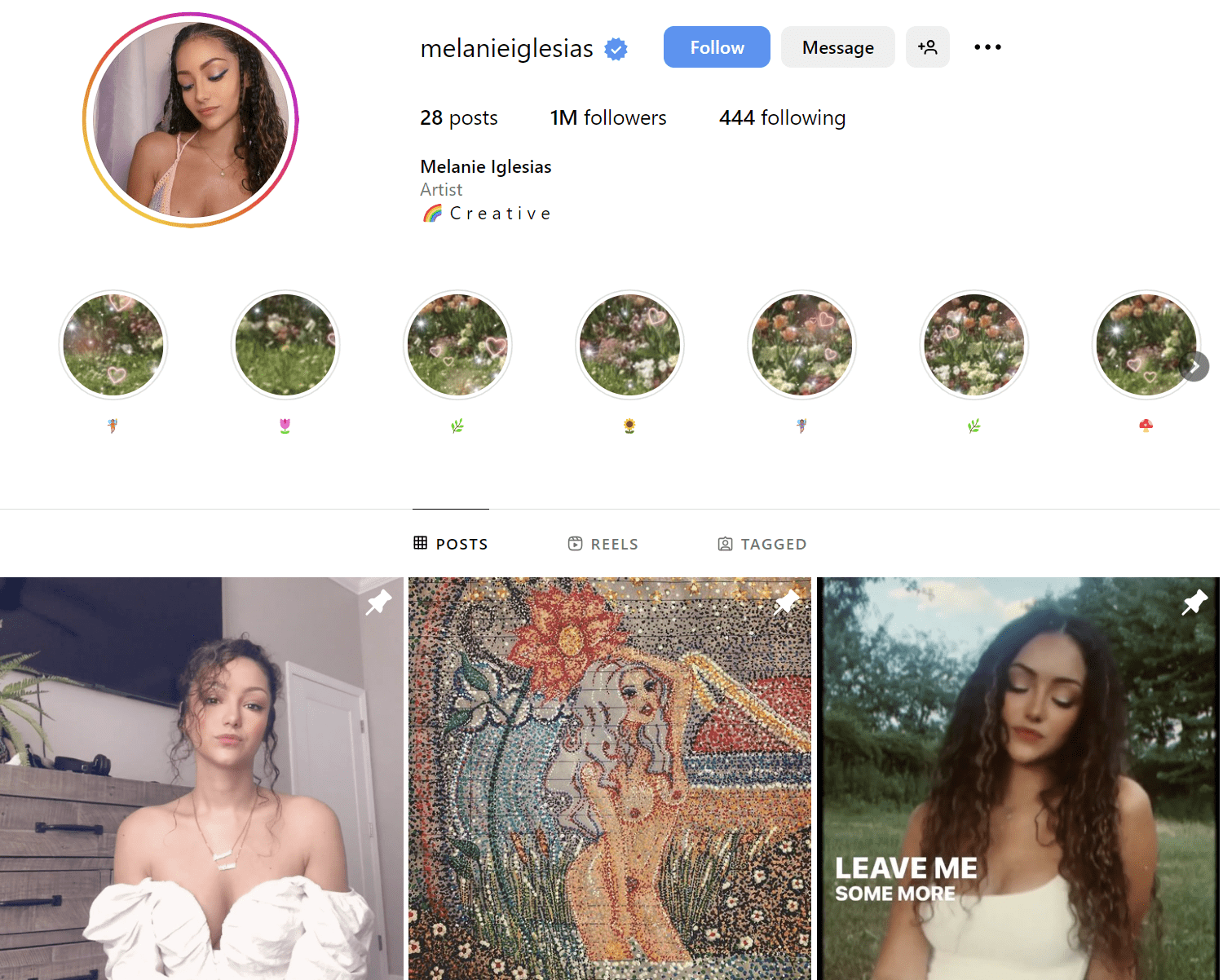 Melanie Iglesias Instagram Profile