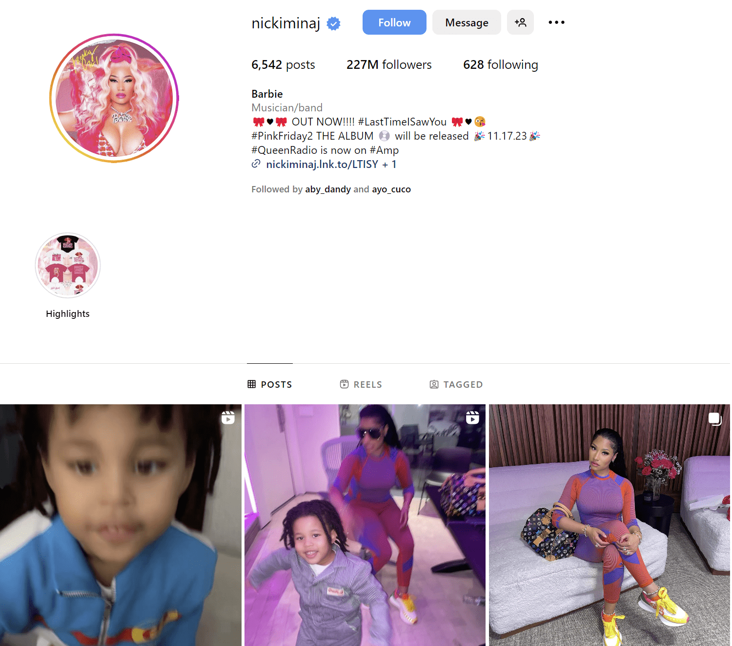 Nicki Minaj Instagram Profile
