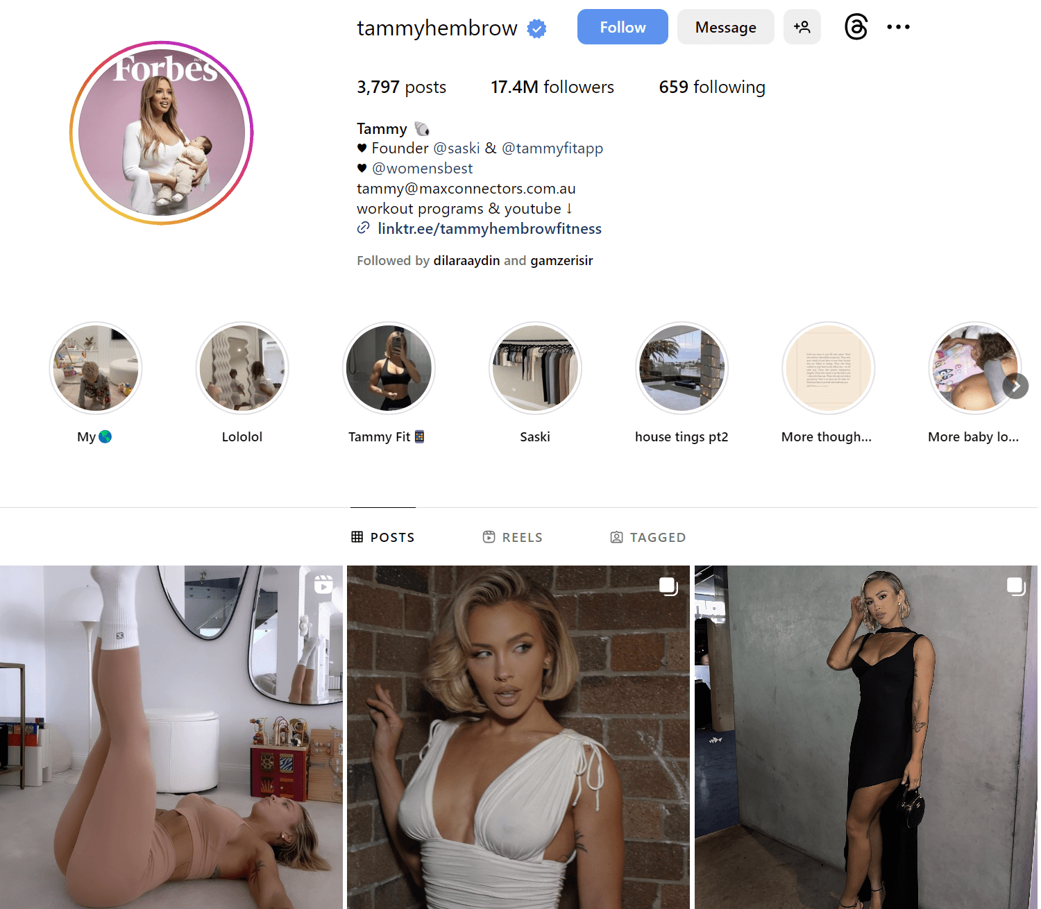 Tammy Hembrow Instagram Profile