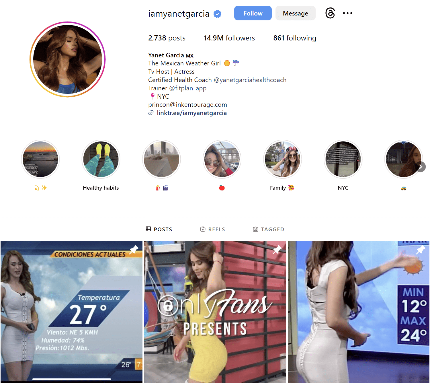 Yanet Garcia Instagram Profile
